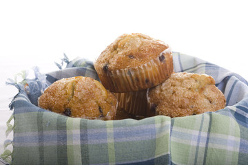 Blueberry Muffins in a Basket