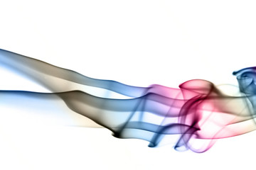 colorful smoke isolated on the white background