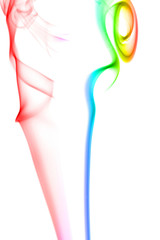 colorful smoke isolated on the white background