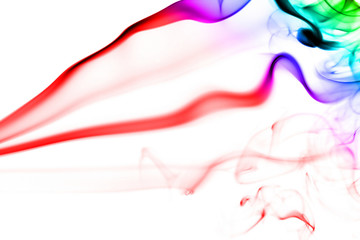 colorful smoke isolated on the white background
