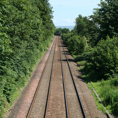 Obraz premium elevated view of railway tracks