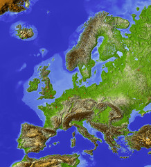 Fototapeta premium Reliefkarte von Europa