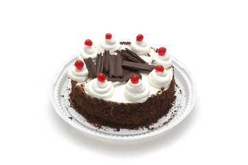 Cake with chocolate on isolated