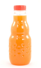 orange juice in a bottle studio isolated