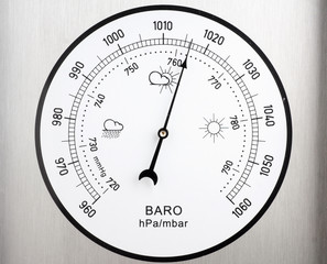 circular barometer, indicating unstable weather - 6490669