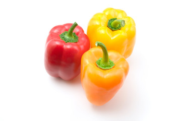 isolated peppers on white background