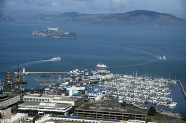 Bird's eye view of San Francisco from Coit Tower.