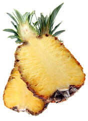 Pineapple ripe fruit isolated on white background