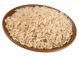 Wild rice on plate isolated on white