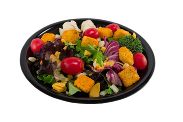 salad on black plate