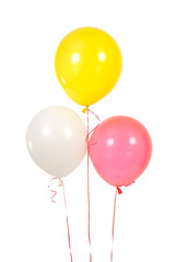three balloons isolated on white