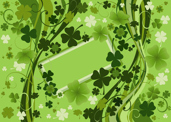 design for St. Patrick's Day with four and three leaf clovers