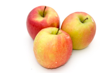 Apples on white