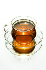 Transparent cup of tea