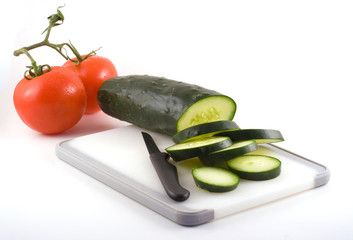 Cucumber and tomato