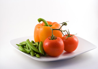 Plate of healthy foods