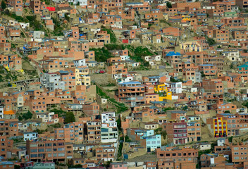 Fototapeta na wymiar Tło z domów, La Paz, Boliwia