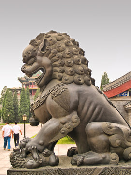 Lion statue inside the Summer Palace in Beijing