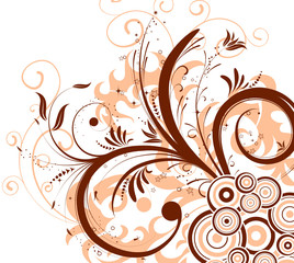 Flower background with circle, element for design, vector