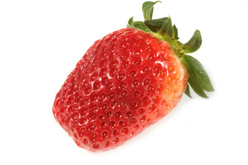 strawberries on white background - close up on texture