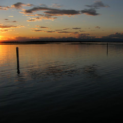 Sunset over lagoon