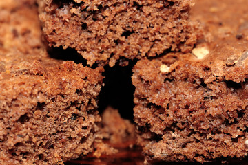 macro brown cake