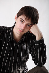 Young man in dark shirt