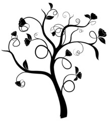 vecteur série - silhouette d'un arbre au printemps
