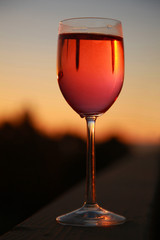 Glass of Wine at sunset
