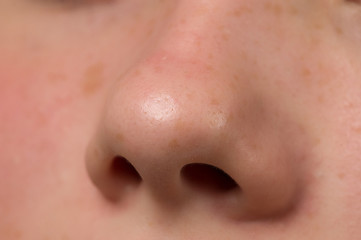 Human nose macro shot