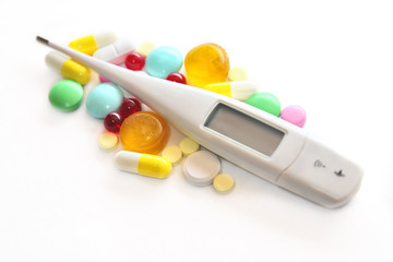 thermometer with pills