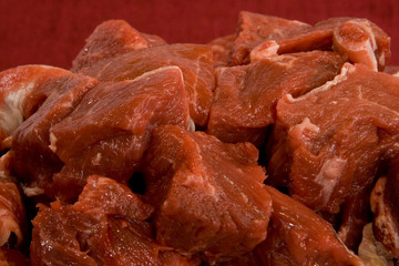Diced Beef Steak Close up
