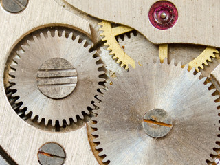 Fototapeta na wymiar Old watch mechanism