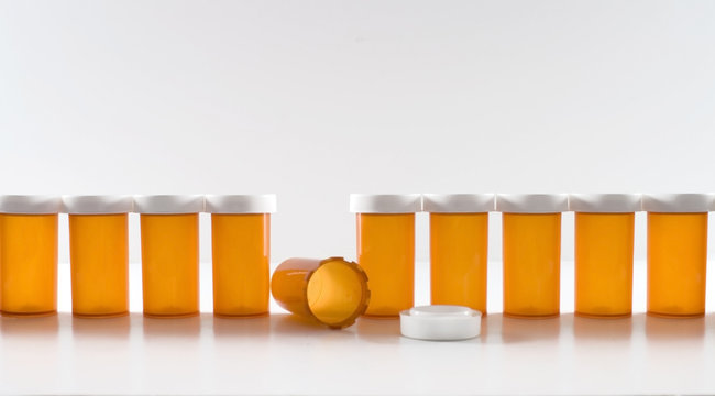 Pill Bottles In A Row