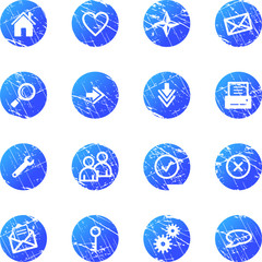 blue grunge web icons