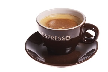 the cup of espresso isolated on white