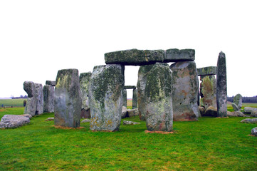 mysterious Stonehenge in UK isolated over white