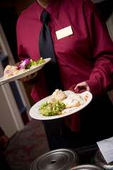 Wedding food being served