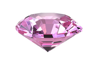 Pink diamond on white background