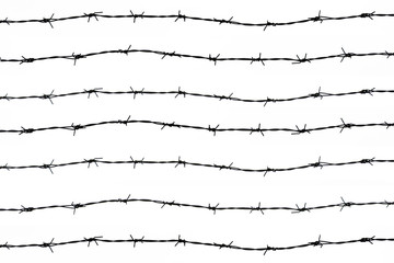 wired fence with barbed wires