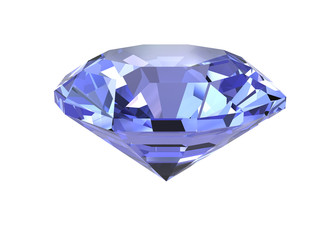 Blue diamond on white background