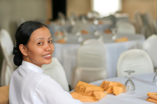 Banquet Staff Smiling At Work