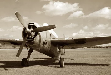 Deurstickers Oud vliegtuig World War II era fighter