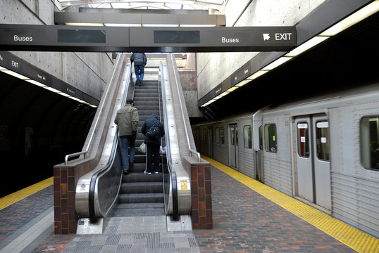 Escalator Exiting Subway Station