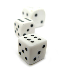 Three white dice