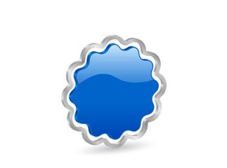 3D blue vector badge with contour