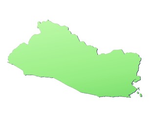 El Salvador map filled with light green gradient