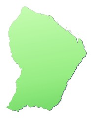 French Guiana map filled with light green gradient
