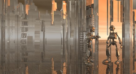 robots in glass city