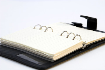 Black notebook detail
